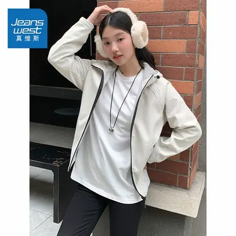 NOE真维斯三防外套女2025新款秋冬季青少年时尚百搭防水登山服商品大图