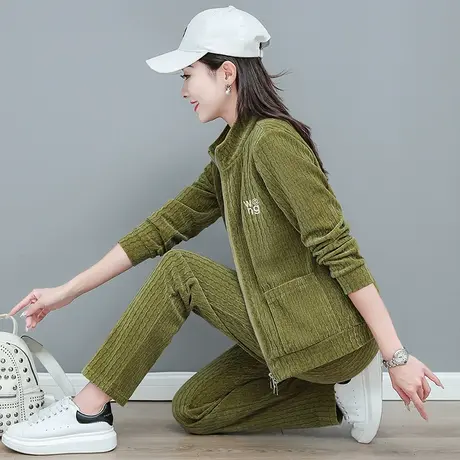 恋上17号秋季运动套装女2023新款春秋中年妈妈休闲时尚开衫两件套商品大图