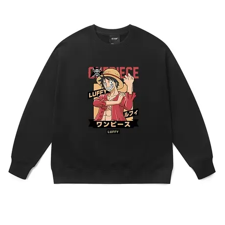 卫衣男学生航海贼王路飞索隆娜美秋冬装加绒动漫印花圆领情侣上衣图片