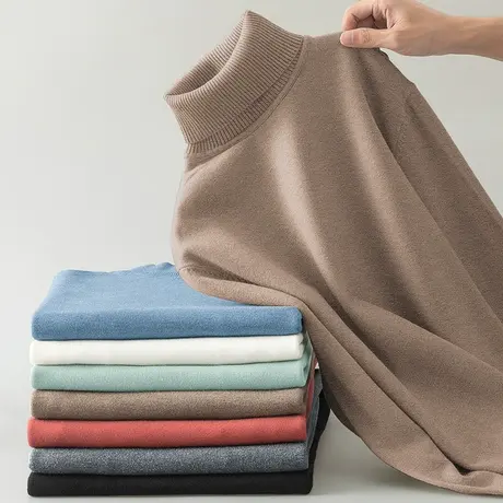 2023新款高领毛衣男秋冬季保暖打底衫内搭针织衫线衣潮流套头毛衫商品大图