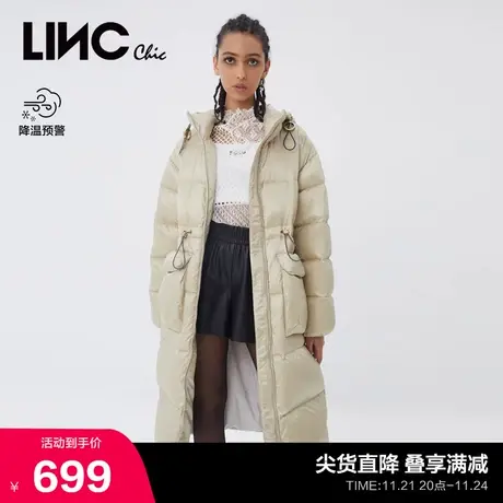 LINCCHIC金羽杰羽绒服女连帽加厚收腰长款羽绒服女冬季Y21806263Y商品大图