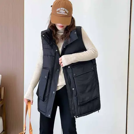 羽绒棉马甲女外穿2023秋冬新款加厚大码时尚潮流背心网红马夹外套商品大图
