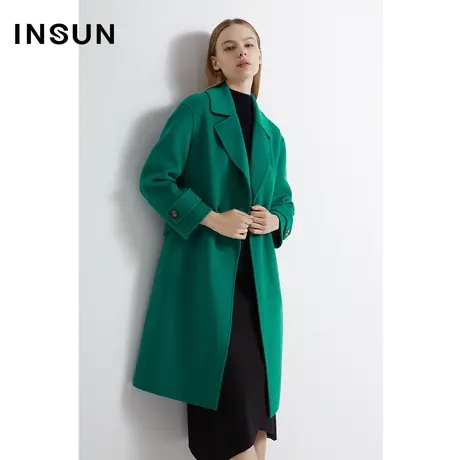 INSUN恩裳线上专选冬季纯羊毛双面毛呢外套图片