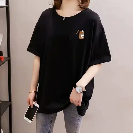 国潮牌白色纯棉短袖t恤女春夏季宽松设计感小众独特别致半袖上衣商品大图