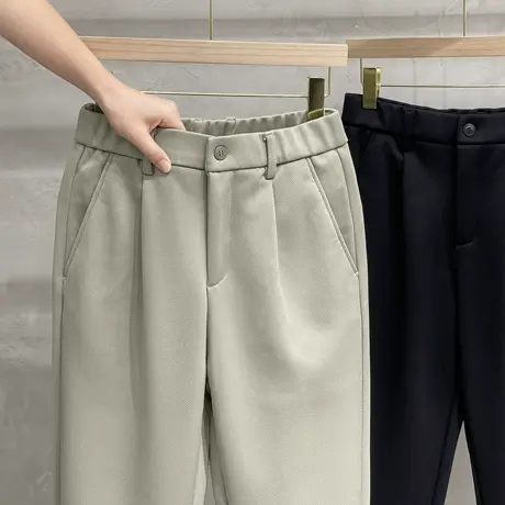 休闲长裤男直筒加厚新款潮流男士西裤高端轻奢商务休闲裤男秋冬季商品大图