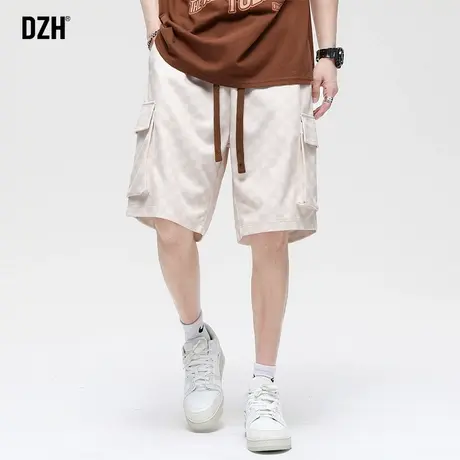 男士棋盘格短裤男宽松裤子男款夏季薄款2023新款运动休闲半截中裤图片