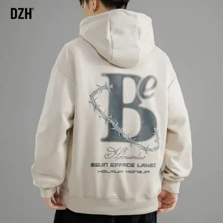 男士鹿皮绒卫衣男秋季潮牌户外运动休闲外套男款2024新款长袖上衣商品大图