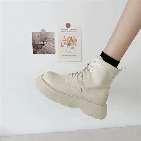 马丁靴女2024新款夏季英伦风短筒靴子厚底甜酷瘦瘦法式小短靴春秋商品大图