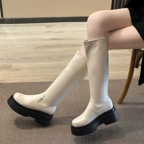 马丁靴女长筒靴2023新款春秋瘦瘦靴不过膝高筒骑士靴小个子长靴女图片