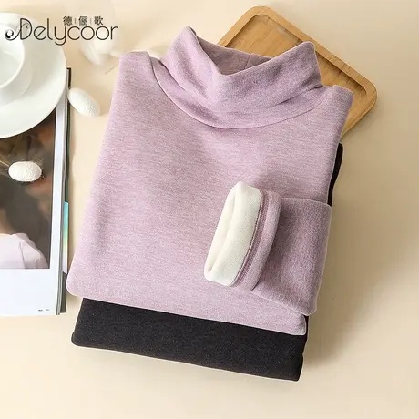 云朵绒保暖内衣女士贴身内穿秋衣秋裤秋冬加绒发热大码打底衫上衣商品大图