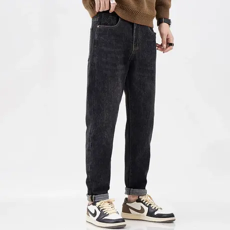 潮流男微哈小脚牛仔裤子潮流男款牛仔裤秋款时尚百搭牛仔裤潮流男图片