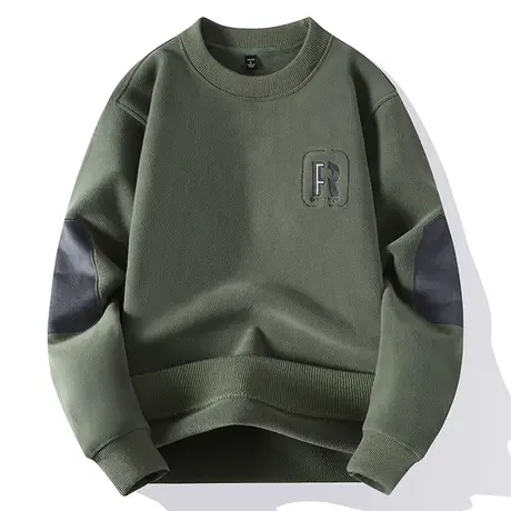 摇粒绒卫衣男士春秋季上衣秋冬款双面绒衣服潮牌百搭加绒加厚长袖商品大图