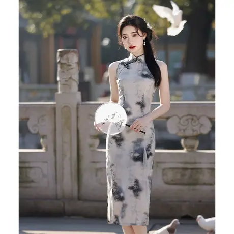 无袖旗袍夏季新款2024复古老上海民国风改良新中式日常可穿年轻款图片