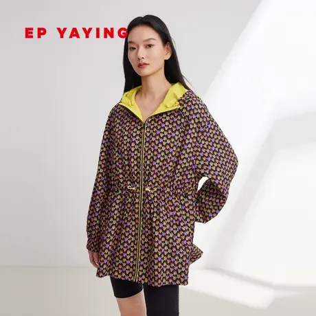 EP雅莹女装 logo印花oversize廓形运动外套 2024春装新款1330A图片