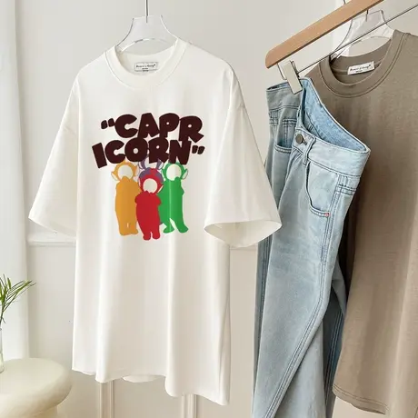 彩色宝宝百搭短袖t恤女2024夏季新款潮短袖今年流行漂亮小衫上衣图片