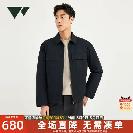 七匹狼夹克外套男士2024新款秋冬季加厚棉服休闲翻领中年爸爸男装商品大图
