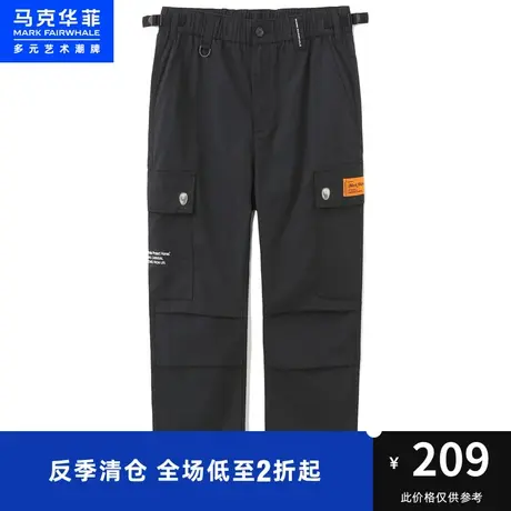 马克华菲多口袋设计字母印花工装裤男2022春秋季新款潮流休闲时尚图片