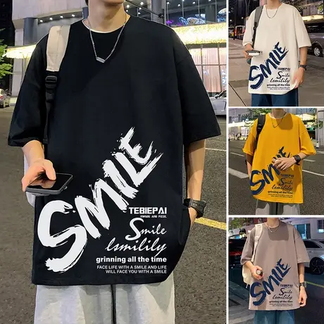 纯棉潮牌短袖t恤男夏季重磅体恤oversize小众高街美式宽松上衣ins商品大图