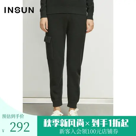 恩裳冬季口袋设计轻盈保暖通勤百搭休闲裤图片