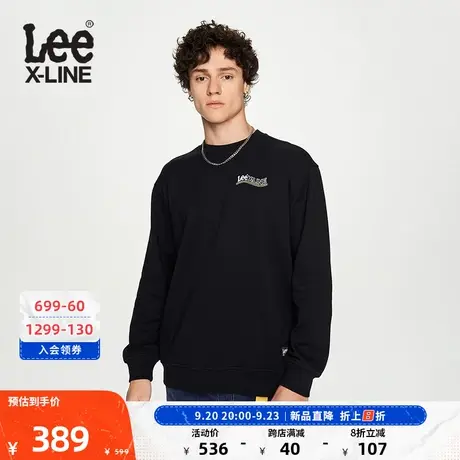 LeeXLINE23秋冬新品舒适版logo印花男长袖卫衣多色LMT007109204图片