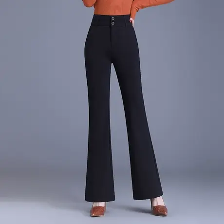 加宽高腰裤子微喇裤女春秋2023新款垂感通勤修身西装裤长裤休闲裤商品大图