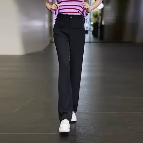 直筒休闲裤女2023新款韩版百搭时尚阔腿裤夏季小个子垂感拖地裤子商品大图