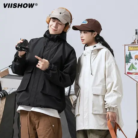 VIISHOW冲锋夹克男机能风外套秋季运动户外宽松夹克青少年登山服图片