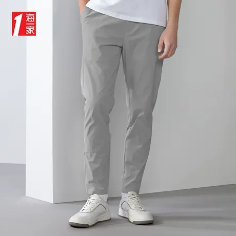 海一家舒适弹力九分裤2023夏季新款抽绳松紧腰男士休闲裤图片