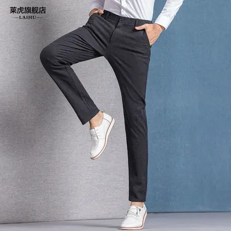 休闲裤男秋冬修身韩版潮流男士直筒裤子青年加厚保暖弹力小脚男裤商品大图