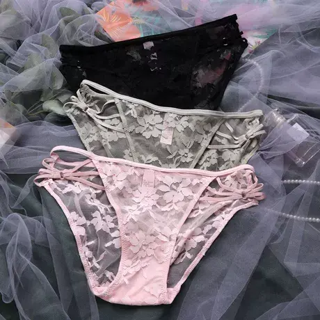 性感女低腰轻薄透气蕾丝内裤舒适提臀女三角裤商品大图