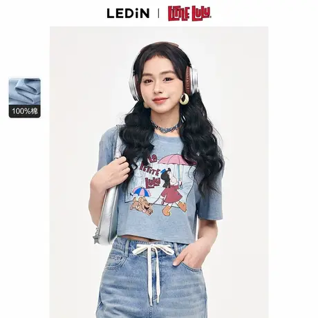 【Little Lulu联名】乐町2024夏季新款短箱图案短袖T恤C1CNE2125商品大图