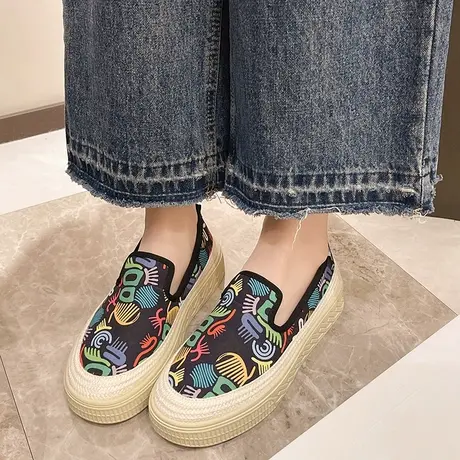 百搭软底一脚蹬2025新款时尚潮流舒适休闲板鞋不累脚帆布鞋女单鞋商品大图
