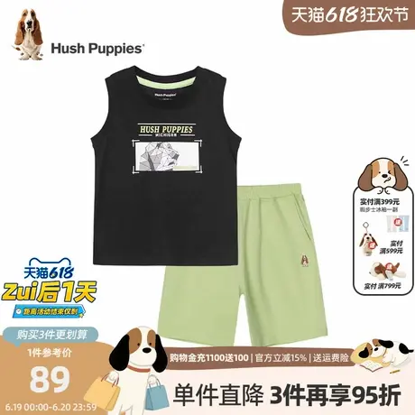 暇步士男童套装夏季新款宝宝大童儿童运动服t恤短裤两件套潮商品大图