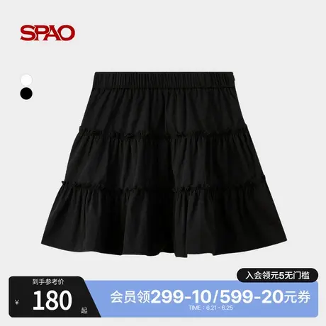 SPAO韩国同款2025年夏季新品女士甜美时尚易搭短裙蛋糕裙图片