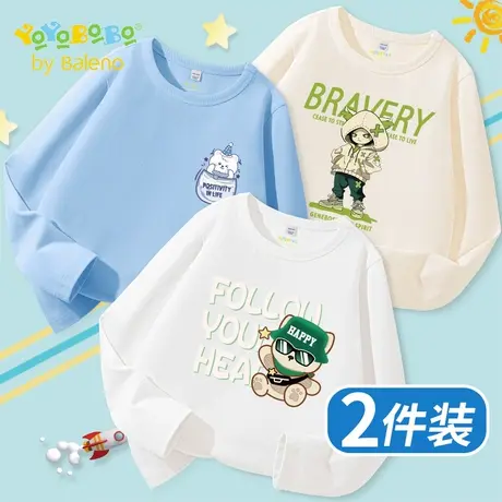 班尼路童装YBB系列男童t恤长袖儿童秋季男大童纯棉上衣小男孩秋装商品大图