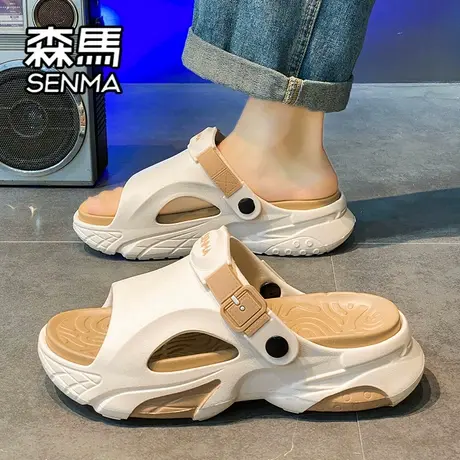 森马拖鞋男夏季网红外穿防滑防臭踩屎感凉拖开车外出运动沙滩凉鞋商品大图