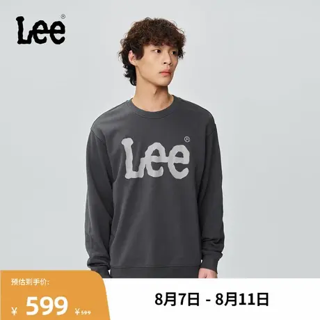 Lee商场同款25秋冬新品舒适版圆领印花Logo设计男长袖卫衣潮流商品大图