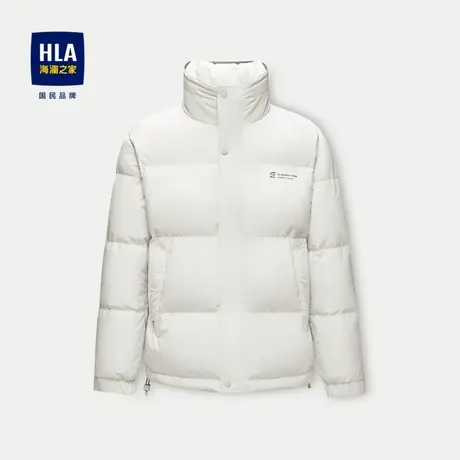 HLA/海澜之家保暖鸭绒羽绒服男2023秋冬新款不规则肌理印花外套男商品大图
