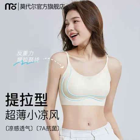 无痕内衣女夏薄款小胸聚拢细肩带运动美背抹胸防走光凉感背心文胸商品大图