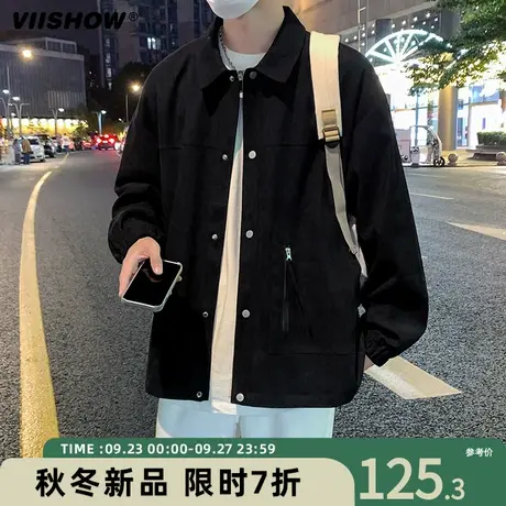 VIISHOW日系工装外套男春秋款美式高级感男装小众设计教练夹克潮商品大图