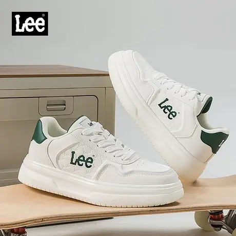 Lee小白鞋男款2025新款秋季厚底增高男鞋潮牌休闲鞋百搭真皮板鞋商品大图