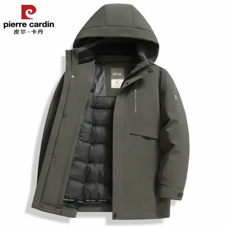 皮尔卡丹冬季羽绒服男中老年短款活里活面宽松爸爸冬装加厚款外套商品大图