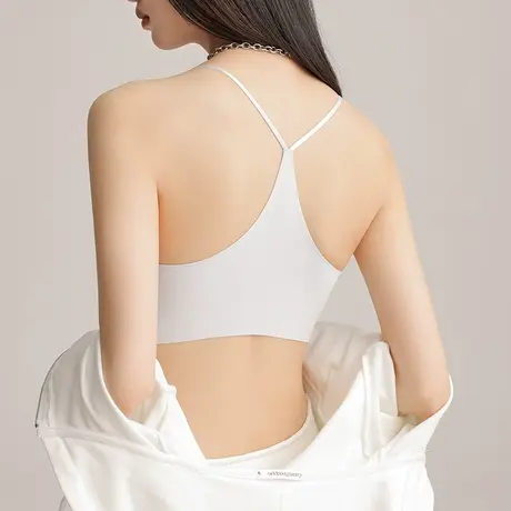 Y型美背冰丝吊带背心女夏季薄款带胸垫可外穿运动上衣万能打底夏商品大图