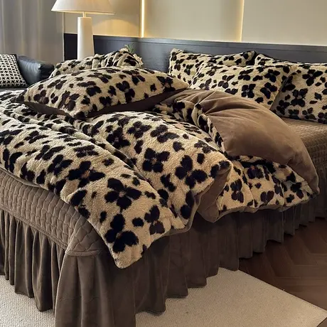 恒源祥美拉德兔绒牛奶绒床盖款四件套四季通用加厚保暖床上用品商品大图