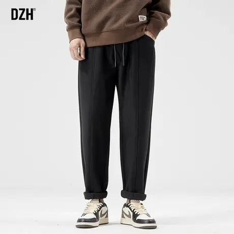 男士黑色休闲裤男秋季直筒裤子男款2023年新款垂感锥形裤百搭长裤商品大图