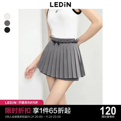 【新品】乐町学院风百褶裙裤2023年夏季新款女装短裙设计感中短裤商品大图