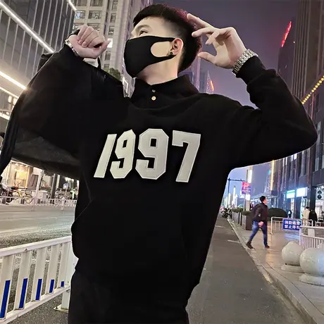 春秋季卫衣男ins潮牌痞帅长袖t恤2023新款男装高级感半高领外套图片