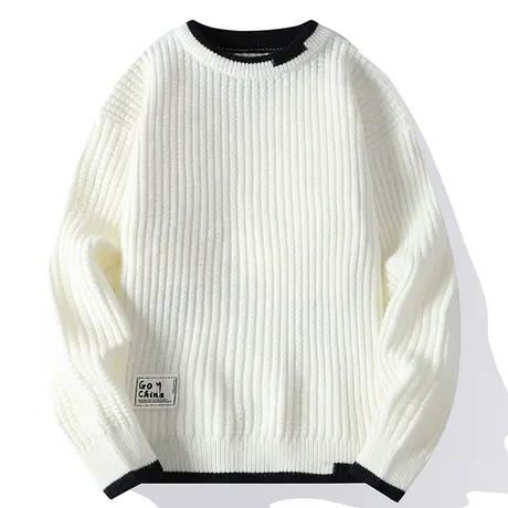 毛衣男秋冬季潮流2023新款圆领内搭打底针织衫休闲宽松男装上衣服商品大图