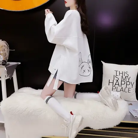 设计感卫衣女2024年新款春季宽松慵懒风洋气减龄百搭春秋薄款上衣图片