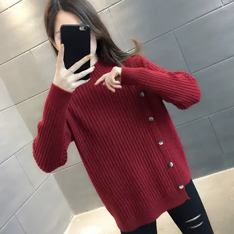 毛衣女款2023新款秋冬半高领爆款加绒加厚时尚洋气打底衫上衣外穿图片